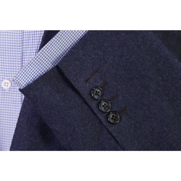Johney Chang Custom Tailor Blazer Blue Fleece Wool 2-Btn Jacket Bespoke 46L - Picture 7 of 9